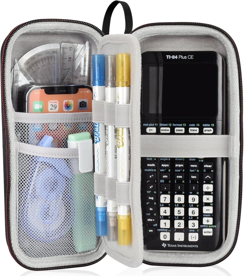 ZUJFPL Hard Graphing Calculator Case Compatible with Texas Instruments TI-84 Plus CE/TI-84 Plus/TI-Nspire CX II CAS/TI-Nspire CX II/TI-83 Plus/TI-85/TI-86/TI30xs/TI36X Pro/TI 34 Calculator - Grey - Image 1